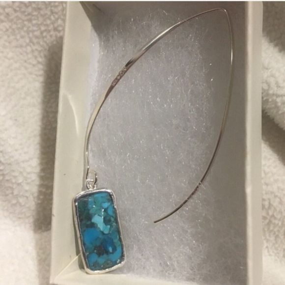 SILPADA OASIS Sterling Silver 925 Turquoise Drop Dangle Earrings NIB - Picture 7 of 14